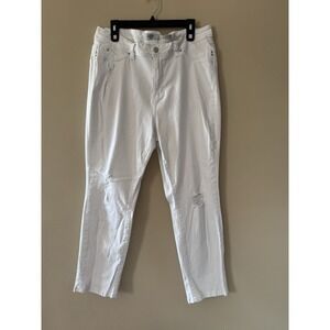 YMI Wanna Betta Butt Women's White Denim Mid Rise Skinny Jeans Stretch Size 18